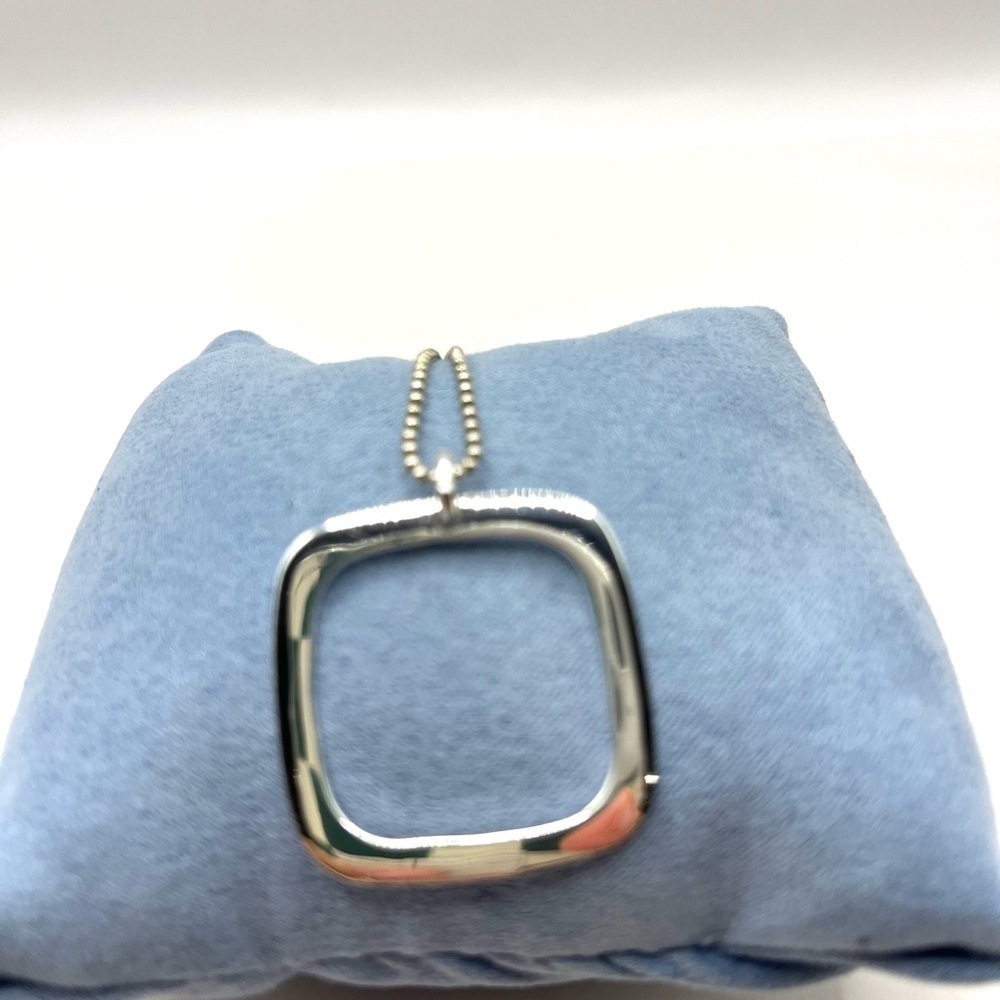 Sterling Silver Modern Geometric Pendant Necklace 925 Minimalist - Picture 5 of 13